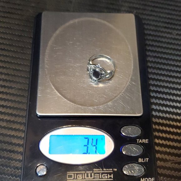 Size 5.75 925 Sterling Silver Fancy Dark Shell Ring - Picture 7 of 7